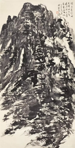 刘知白《泼墨山水》 2000年 138×68cm