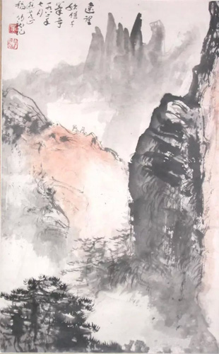 黑伯龙 《远望》 79cmx49cm 立轴